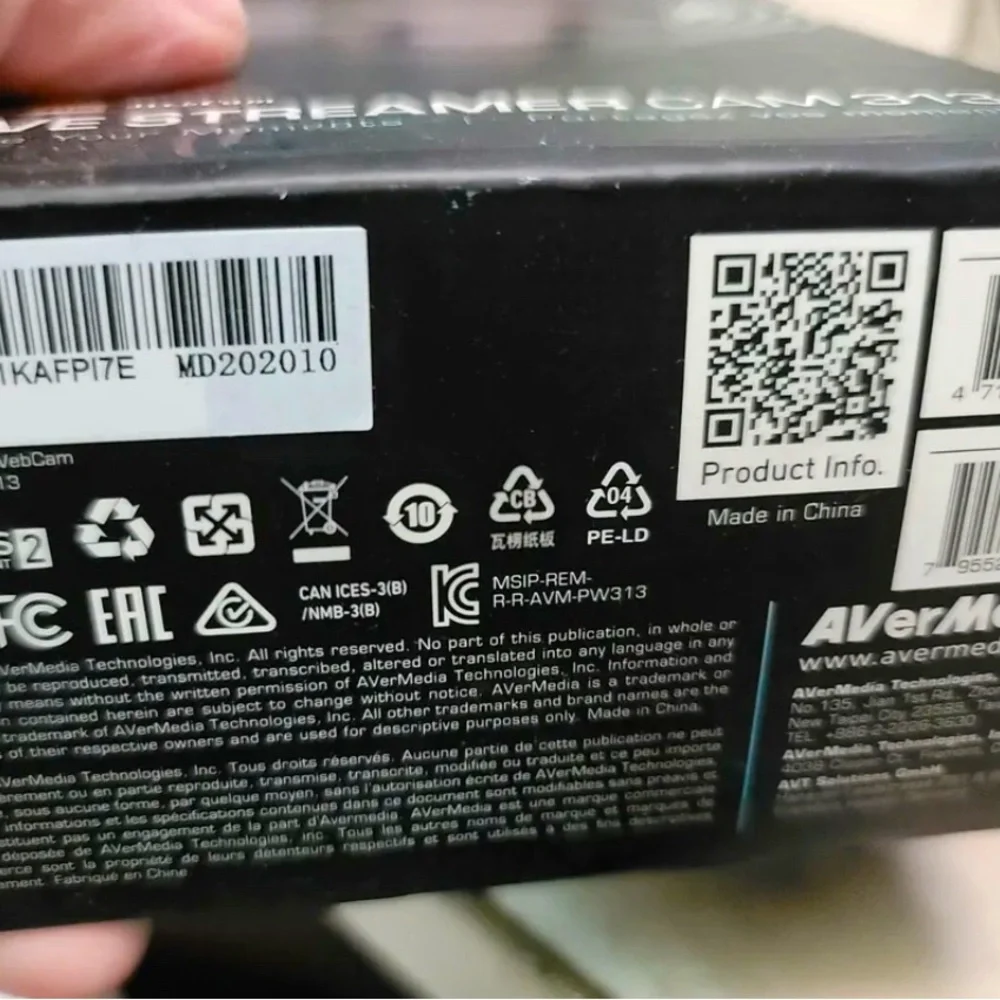 Avermedia, Live Streamer Cam 313, PW313, Full Hd 1080P30 Streaming Webcam